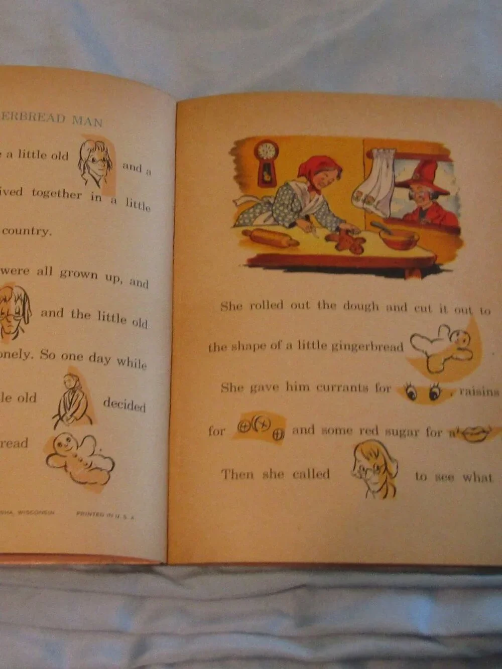 Lot 4 Vintage 1956 BONNIE ACTION BOOKS 1950s GINGERBREAD MAN-WHO EVER SAW?-TRAIN